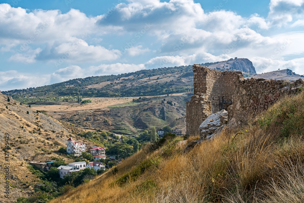 The ruins of the old Genoese Chembalo fortress in Balaclava