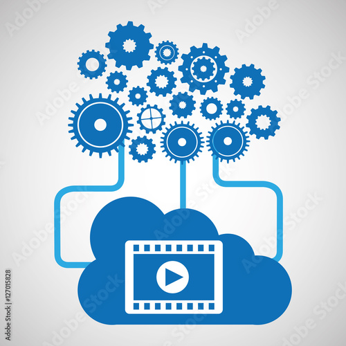 cloud network play movie connection design vector illustration eps 10