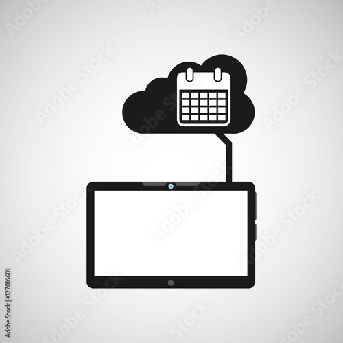 cloud device clandar date media apps graphic vector illustration eps 10