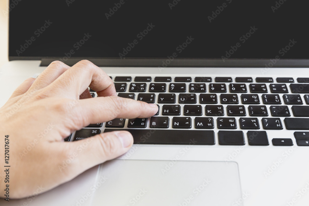 finger hit a blank button of keyboard finger hit a blank button of keyboard