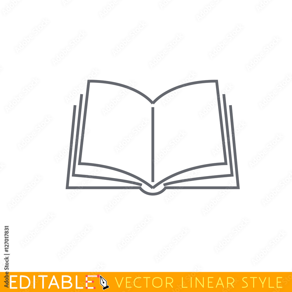 Open book. Editable outline sketch icon. Open book. Editable outline sketch icon.