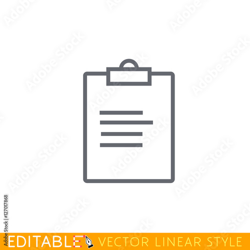 Office clipboard. Editable outline sketch icon.