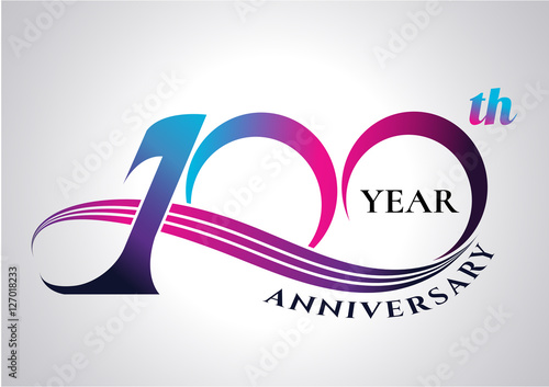 anniversary emblems 100 in anniversary concept template design