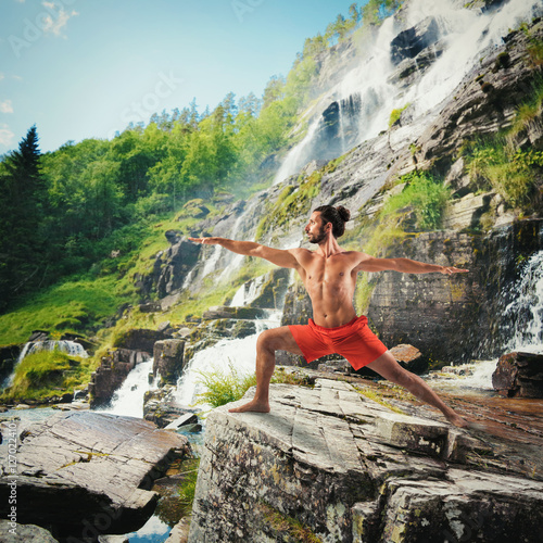 Yoga in a natural landscape