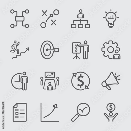 Business plan line icon