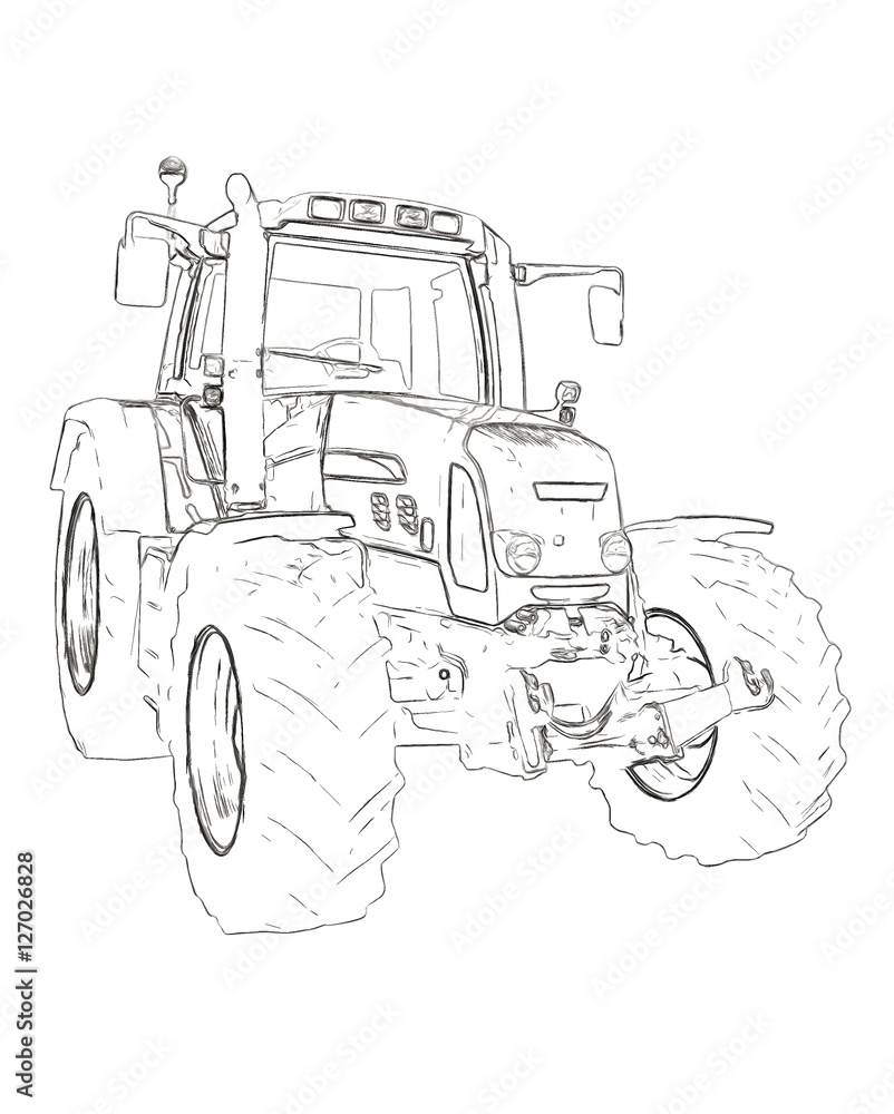 Outlines of the agricultural tractor