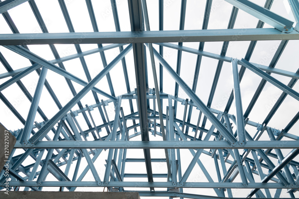 Structure of steel roof.