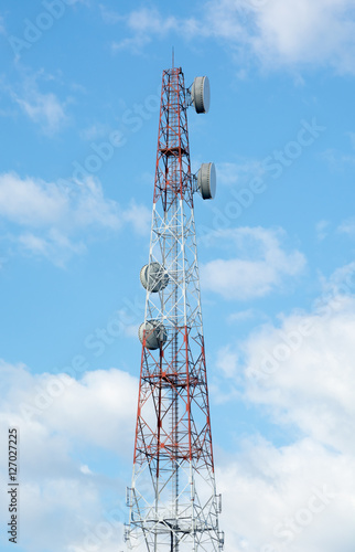 Repeater stations or Telecommunications tower in a day of clear