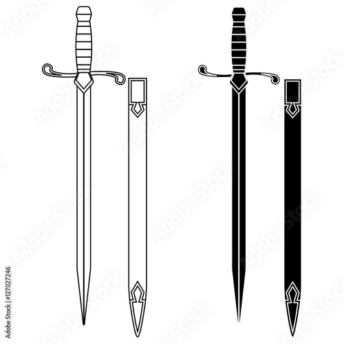 Set of swords with scabbard