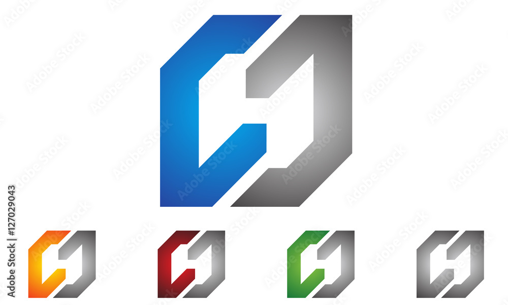 C J letter, H logo design C J letter, H logo design