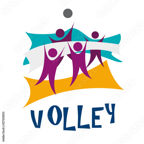 Vector illustration beach volley in abstract shape