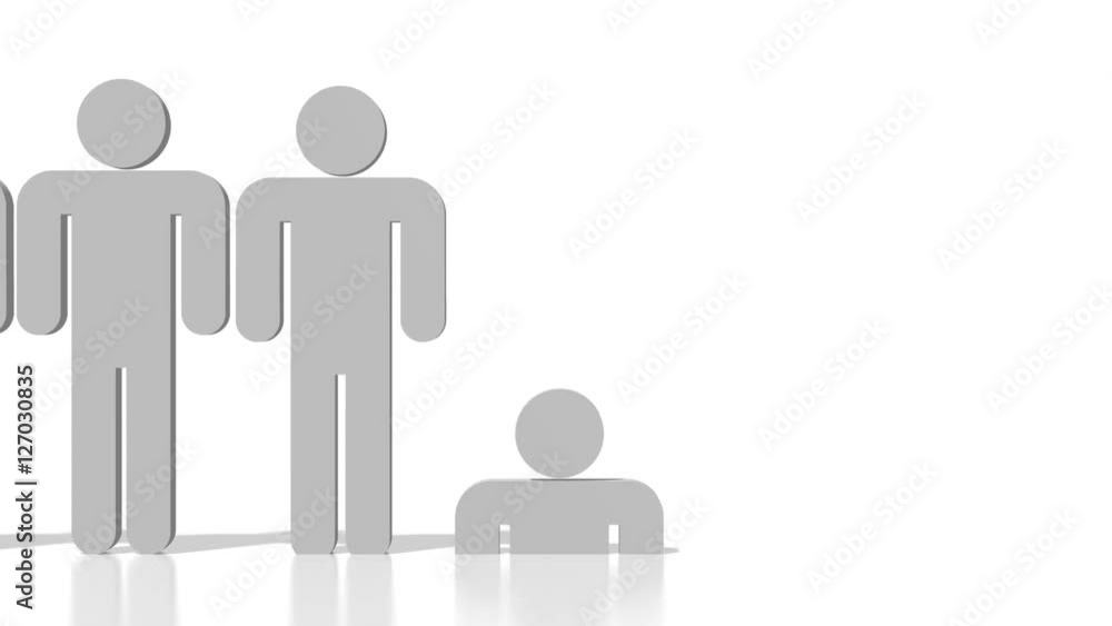 Standing out of the crowd concept - 3D illustration/ 3D rendering