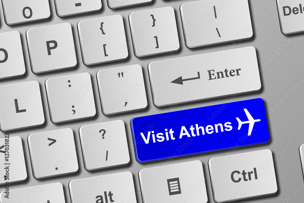 Visit Athens blue keyboard button