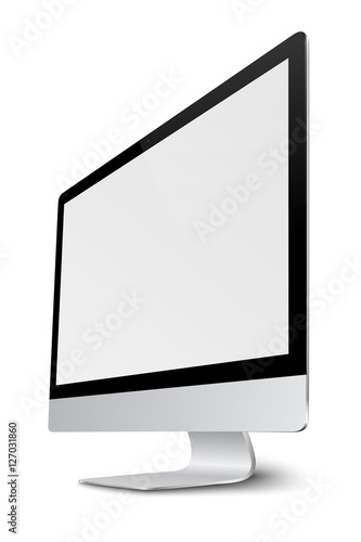Modern computer monitor display with blank screen.