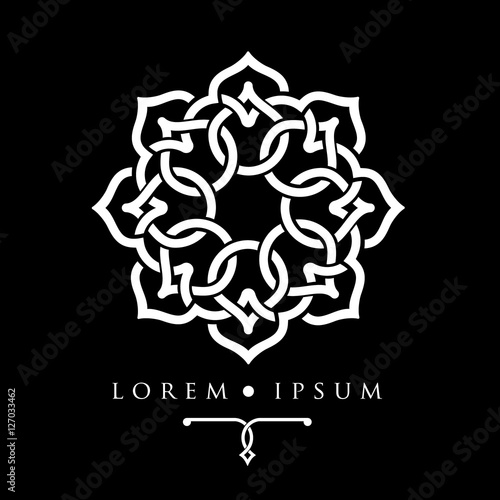 oriental geometric design arabic pattern logo template. 