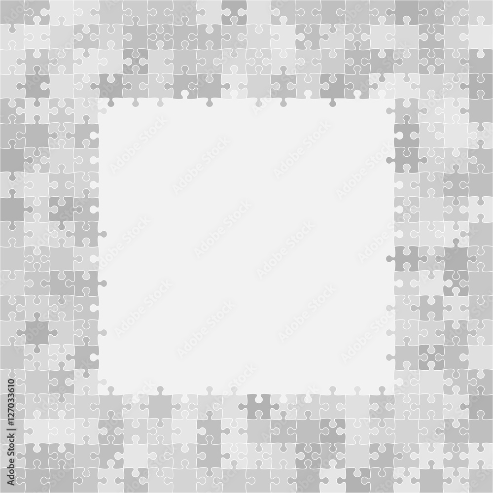 Fototapeta premium 400 Grey Puzzles. Frame. Vector Illustration.
