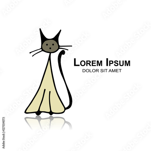 Siamese cat, sketch for your design