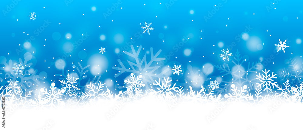Christmas banner with snowflakes