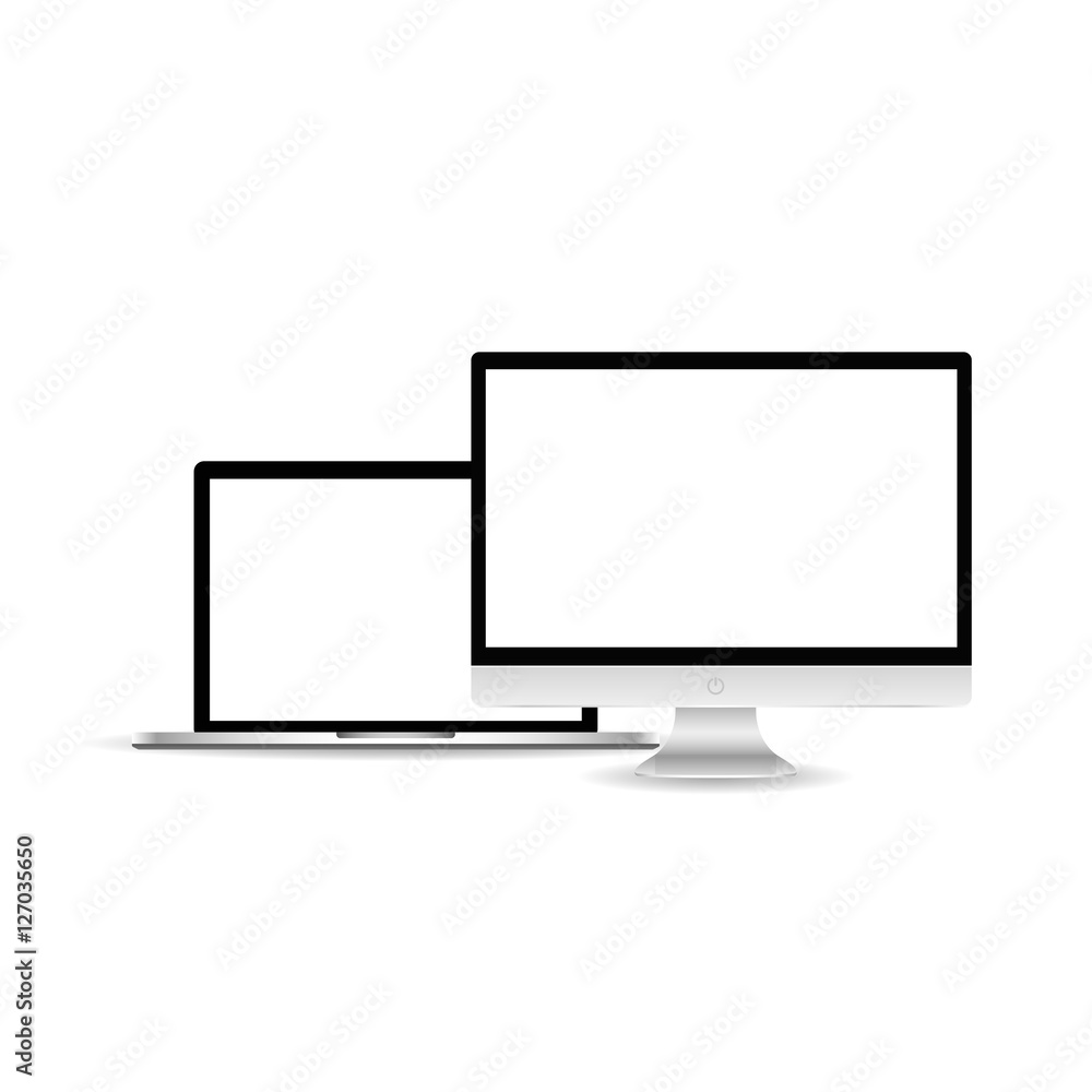 Device mockup template. Office business illustration Device mockup template. Office business illustration