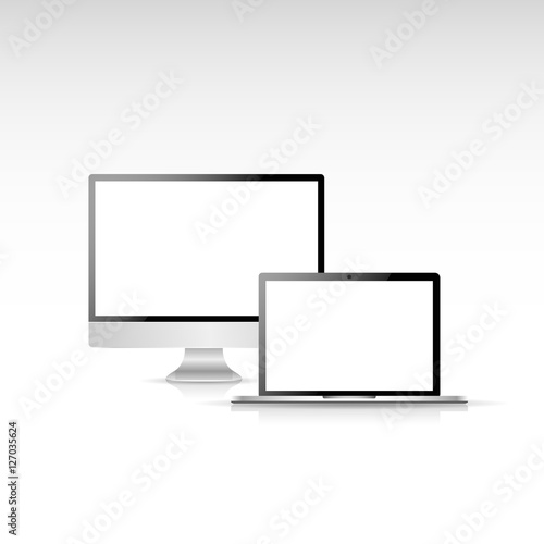 Device mockup template. Office business illustration
