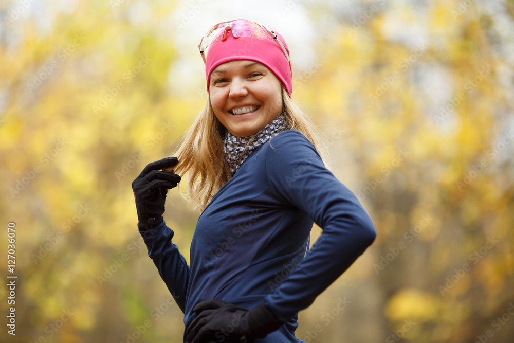 Smiling girl in sport clothes Smiling girl in sport clothes