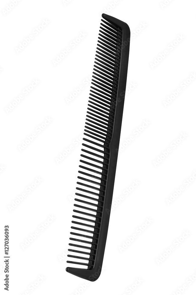 Black hair comb for man, isolated on transparent or white