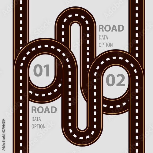 Road infographic with ways set and elements