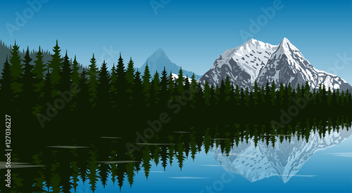 Fototapeta Naklejka Na Ścianę i Meble -  mountain lake landscape