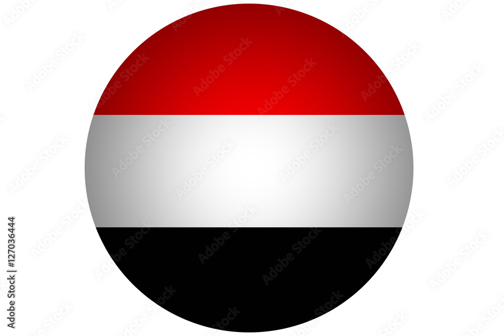 3D Yemen flag ,Yemen national flag illustration symbol.Circle illustration design 3D Yemen flag ,Yemen national flag illustration symbol.Circle illustration design