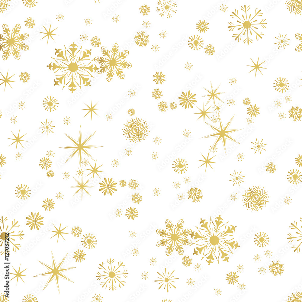 Vector Seamless Winter Pattern Background of Snowflakes Vector Seamless Winter Pattern Background of Snowflakes