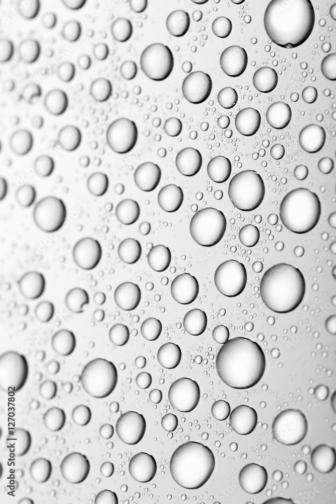 bw photo water drops of on treat water-repellent surface in macro lens shot small-DOF for screen wallpapers