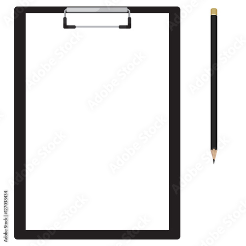 Clipboard and pencil