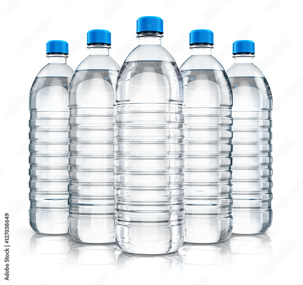 Group of plastic drink water bottles Stock Illustration Adobe Stock