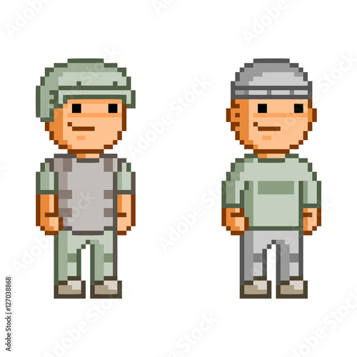 Vector 8 bit pixel hero for game