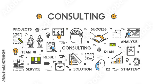 Vector line concept for business consulting photo