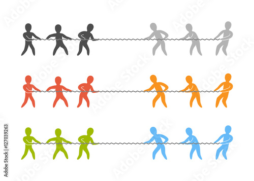 Vector tug of war logo and icon