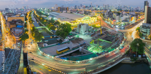 Obraz na płótnie Train station (Hua Lamphong) in Bangkok Thailand w salonie
