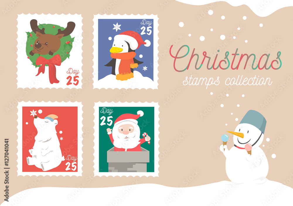 Christmas and New Year Vector greeting card Christmas and New Year Vector greeting card