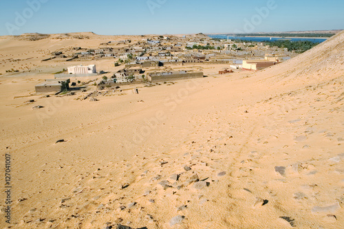 View of a Nubian village in the desert  Egypt