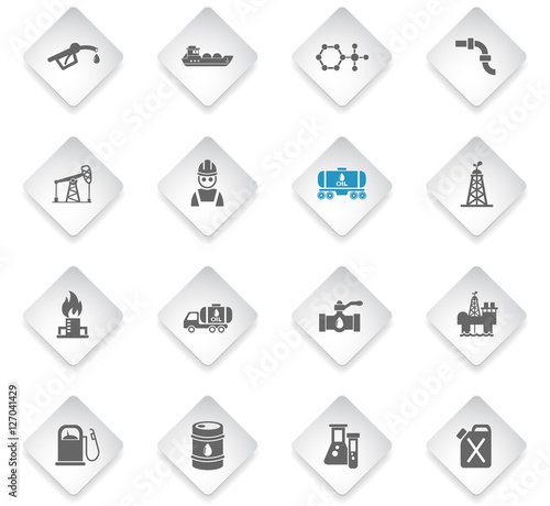 extraction of oil icon set