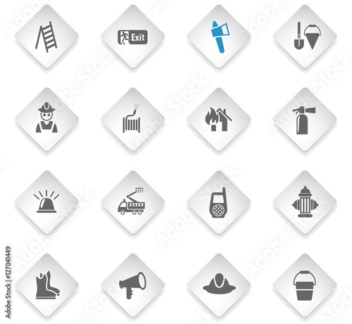 fire brigade icon set