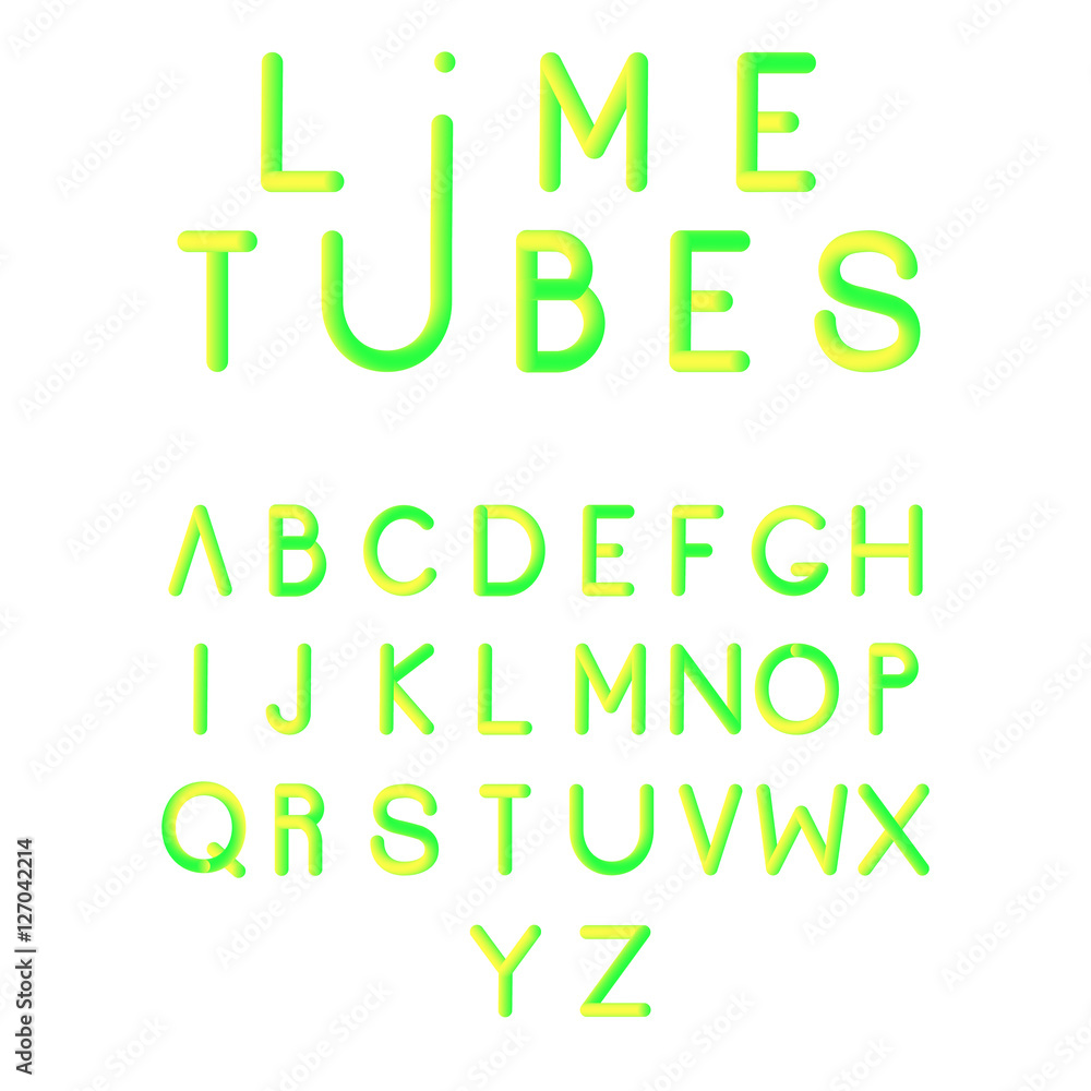 Stylized colorful font, typeface. Alphabet with vibrant colors