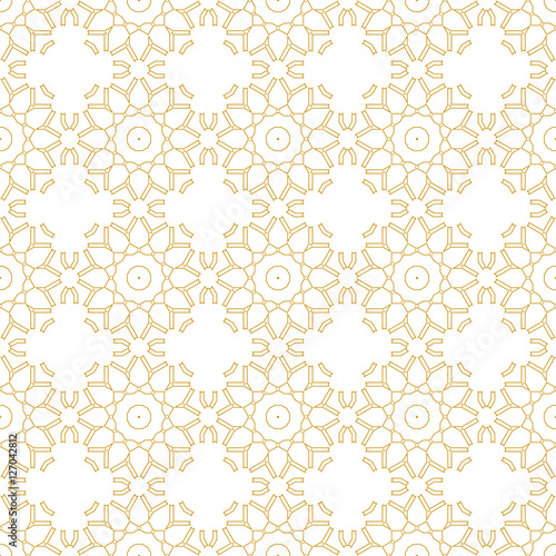 Vector seamless pattern. Golden decorative design template. Creative abstract background.