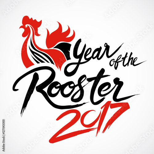 Fototapeta Naklejka Na Ścianę i Meble -  2017 new year card, year of the rooster.