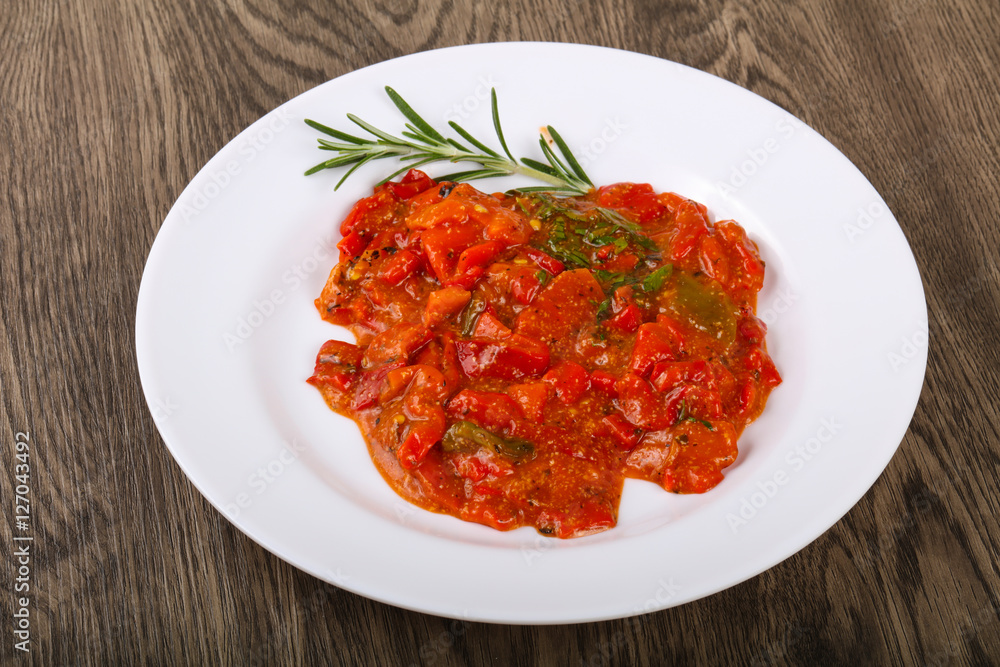 Grilled red bell pepper Grilled red bell pepper