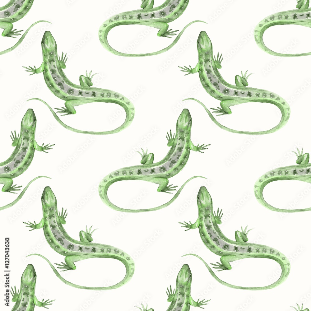 Lizard. Watercolor seamless pattern. Art background 5 Lizard. Watercolor seamless pattern. Art background 5