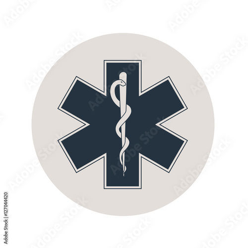 Icono plano simbolo medicina en circulo gris