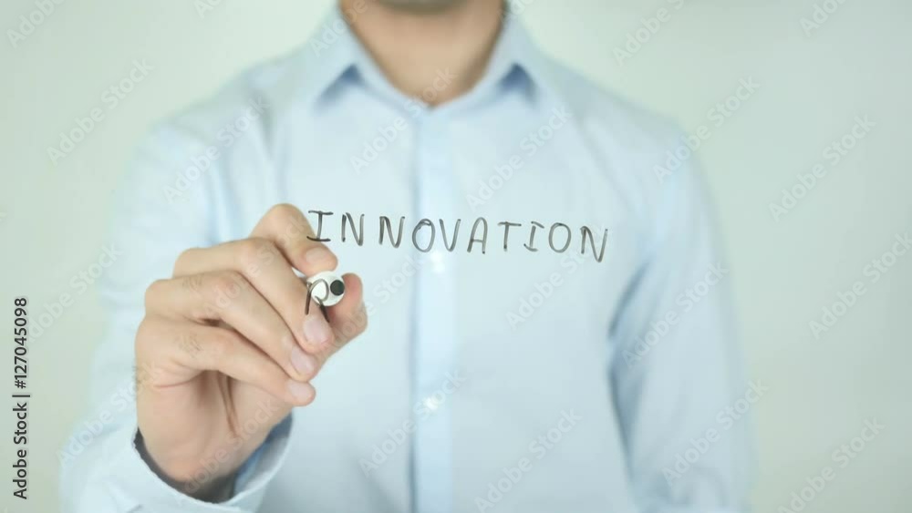 Innovation Research, Man Writing on Screen Innovation Research, Man Writing on Screen