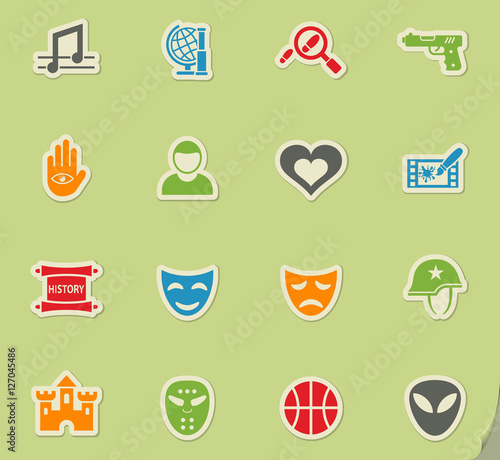 cinema genre icon set