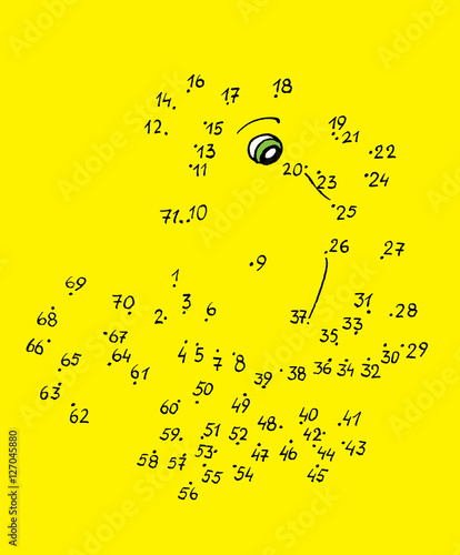 Connect the dots educational drawing children game. Dot to dot g